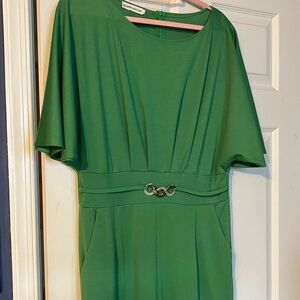 Metamorphosis Girl Green Jumpsuit with Gold Belt L